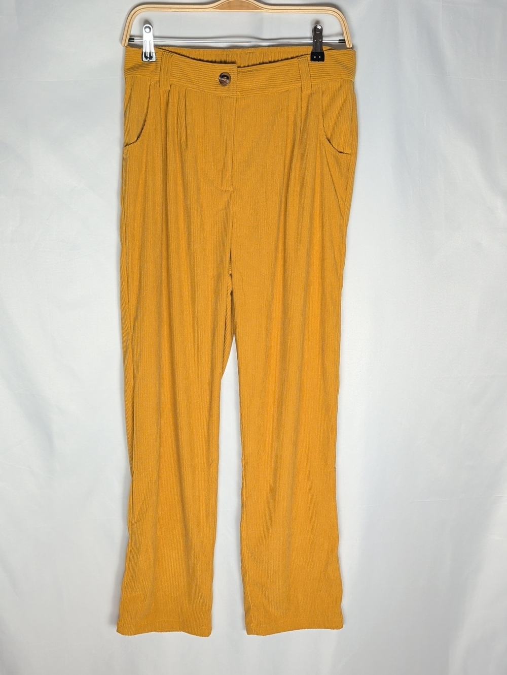 Halara Mid Rise Zipper, Pocket Corduroy Casual Pants Amber Gold M Tall